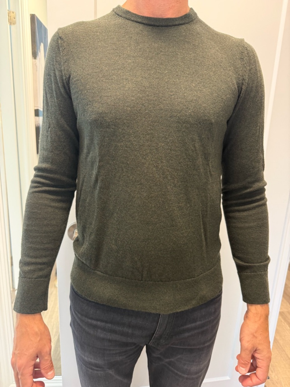 Club Monaco Olive Green Crewneck Sweater